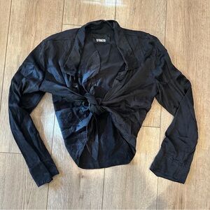 Reformation Tie Front Satin Top